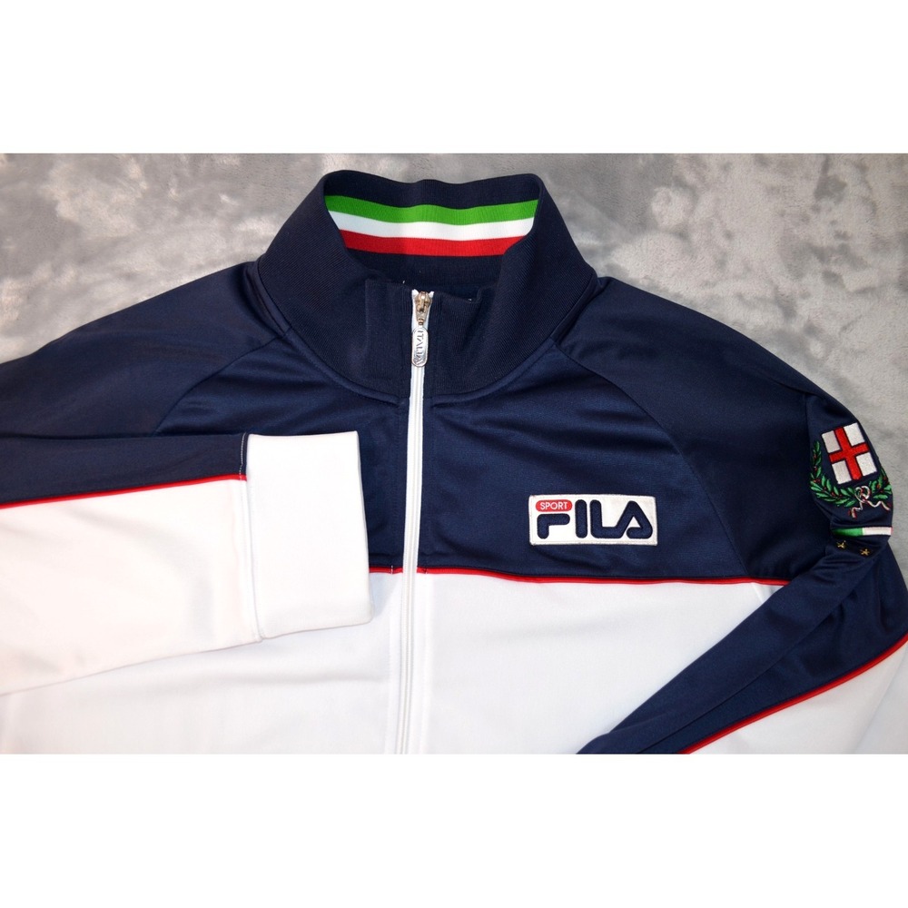 Vintage Fila Sport Track Jacket Mens Medium Black & Red Futbol Italia - Picture 4 of 16